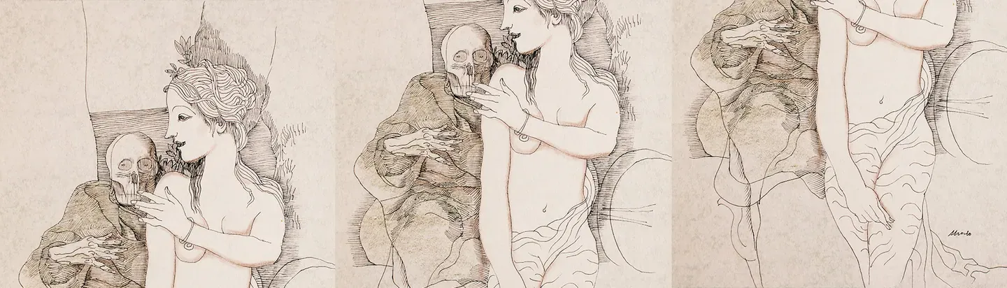 Ilustración de personajes de Fedora sobre fondo claro
