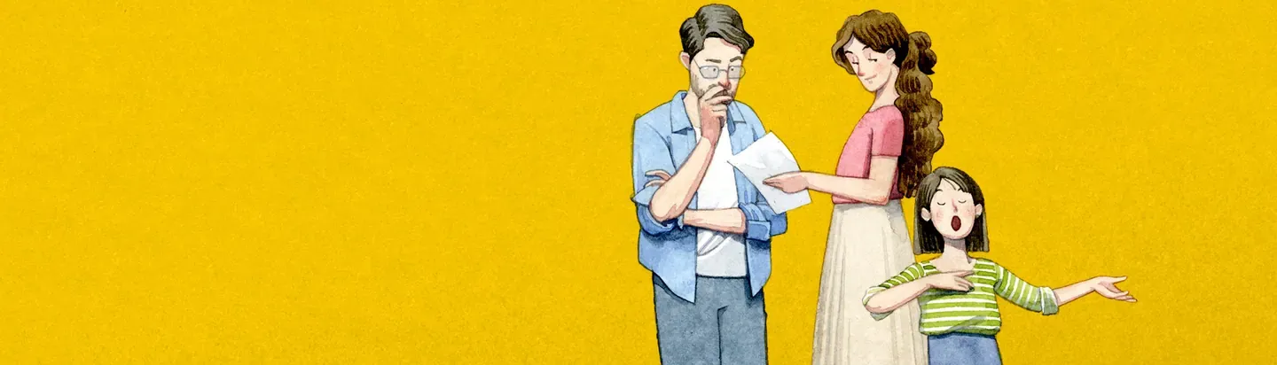 Ilustración de personajes sobre fondo amarillo para Micróperas