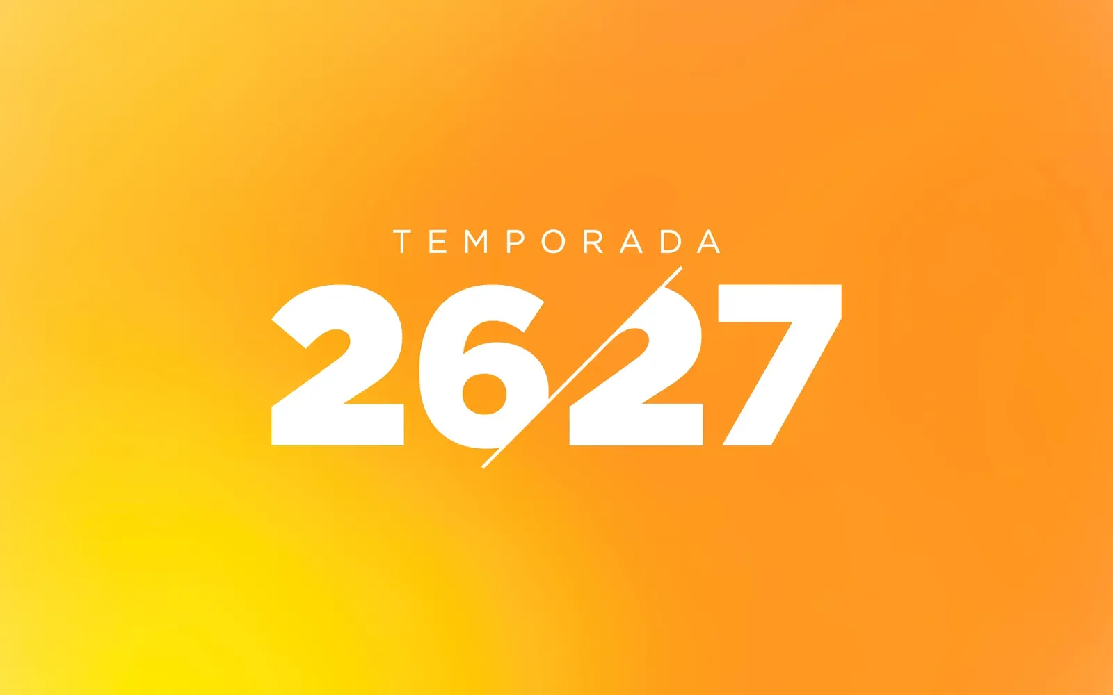 Cartel naranja y amarillo con el texto Temporada 26/27 del Teatro Real